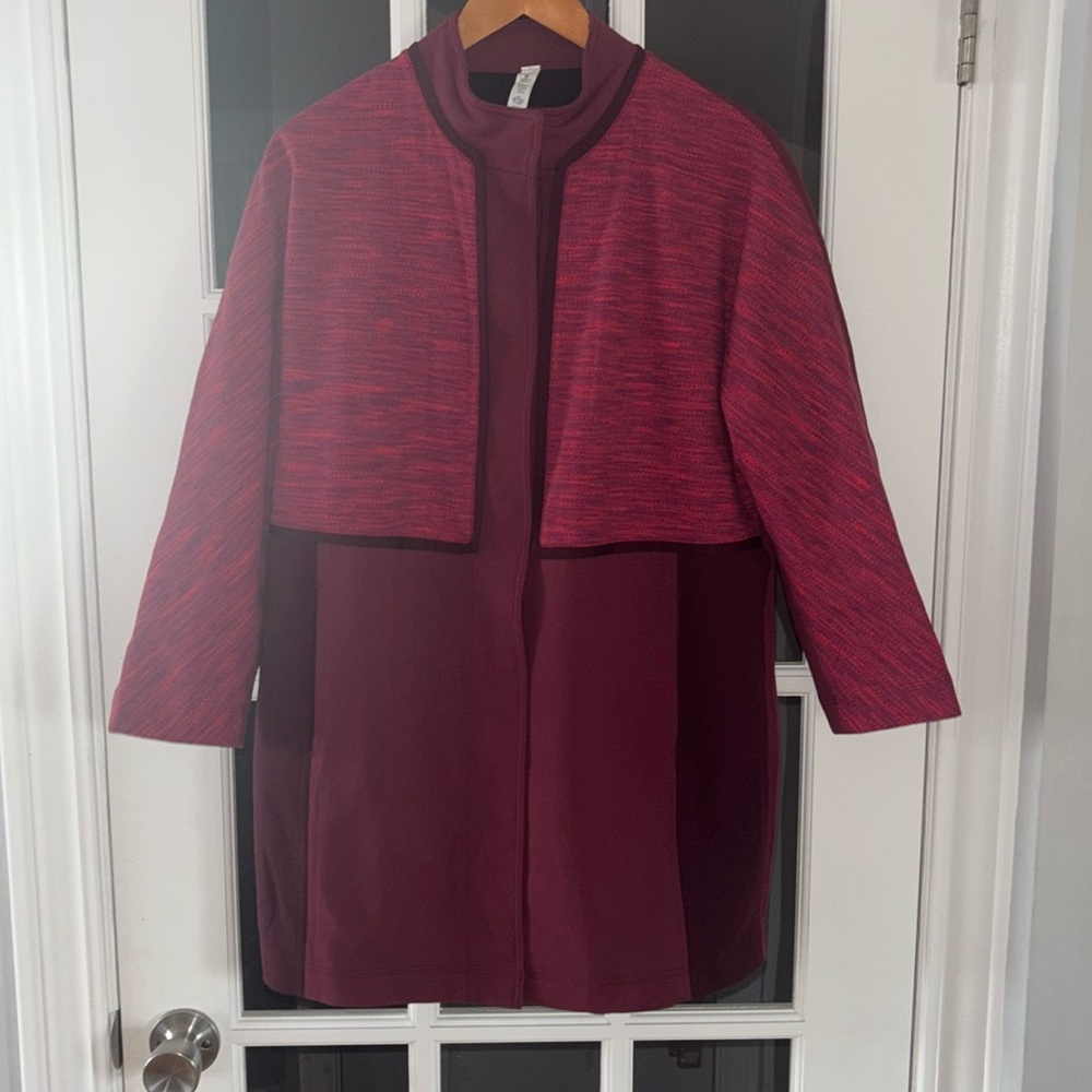 Lululemon Cocoon Car Coat In Bumble Rust Berry Snap Front Womens Size XS